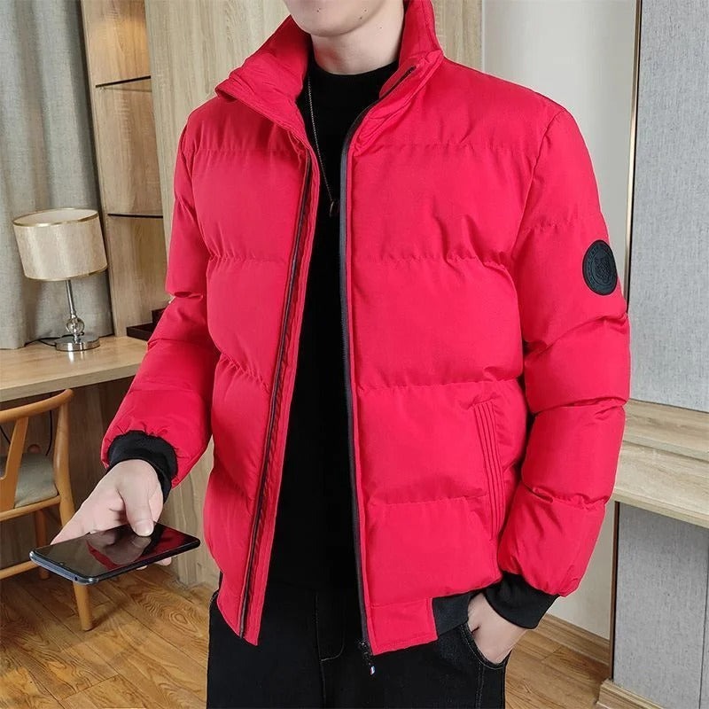 Vigevano Stand-Collar Puffer Jacket - Red