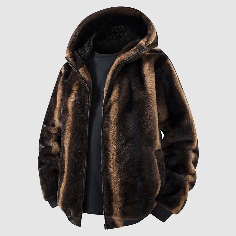 Vignola Faux Fur Hooded Jacket - Brown