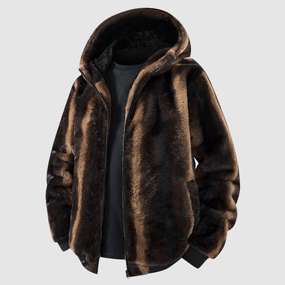 Vignola Faux Fur Hooded Jacket - Brown