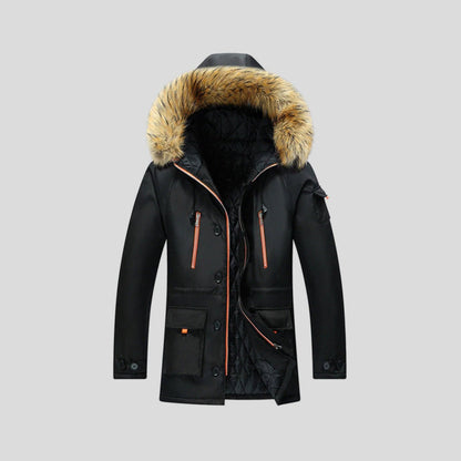 Villongo Faux Fur Hooded Parka - Black