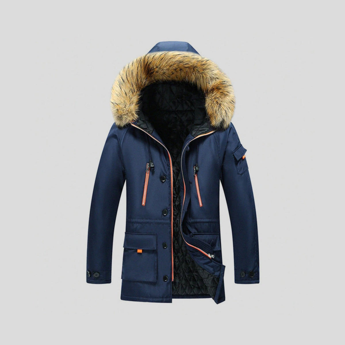 Villongo Faux Fur Hooded Parka - Blue