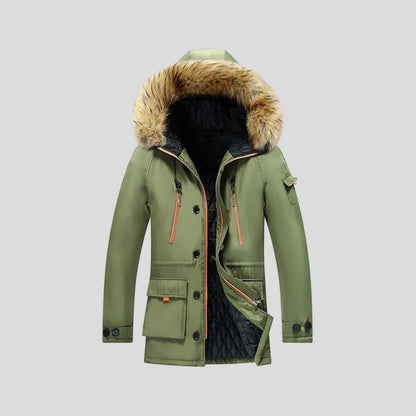 Villongo Faux Fur Hooded Parka - Green