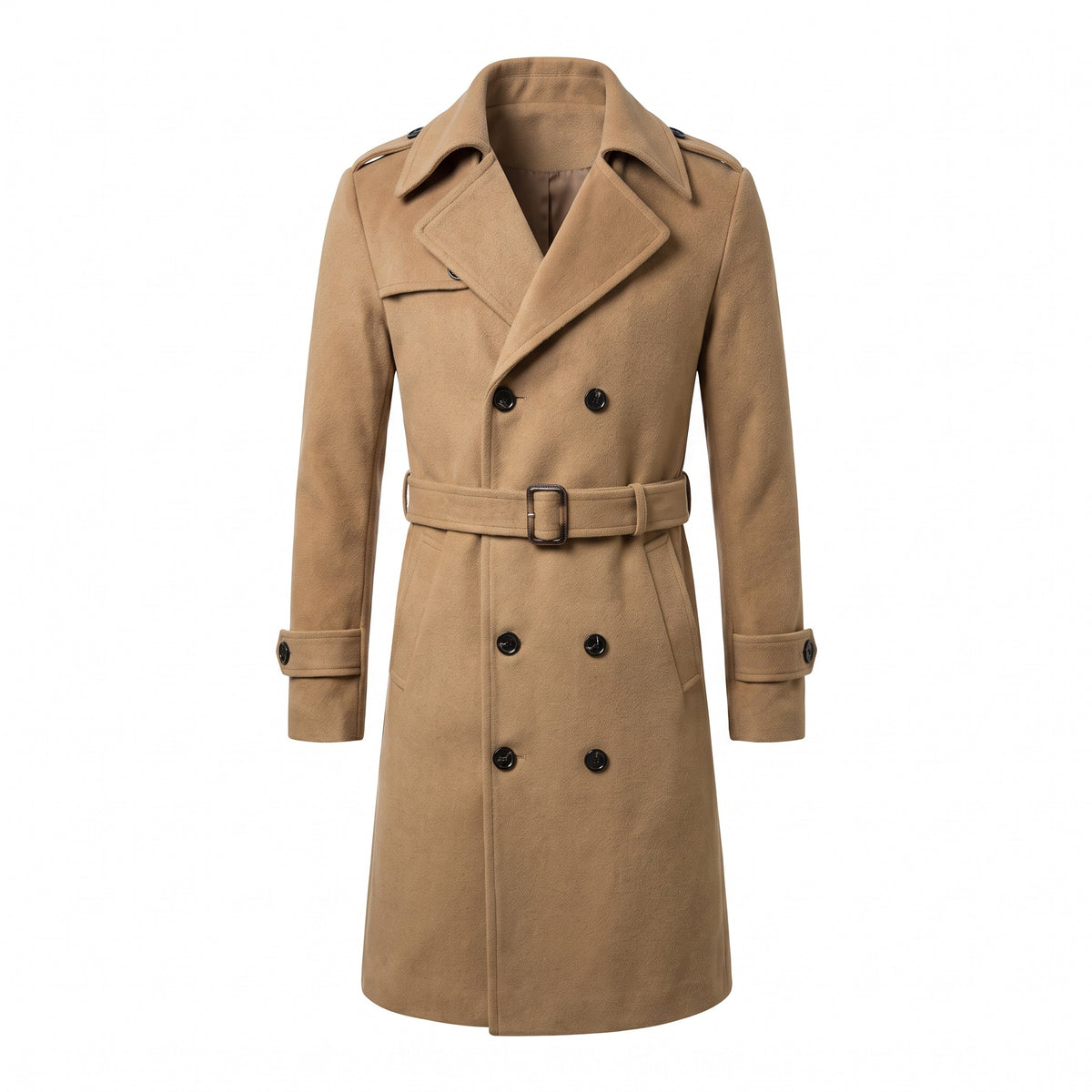 Vinci Double-Breasted Long Overcoat - cover